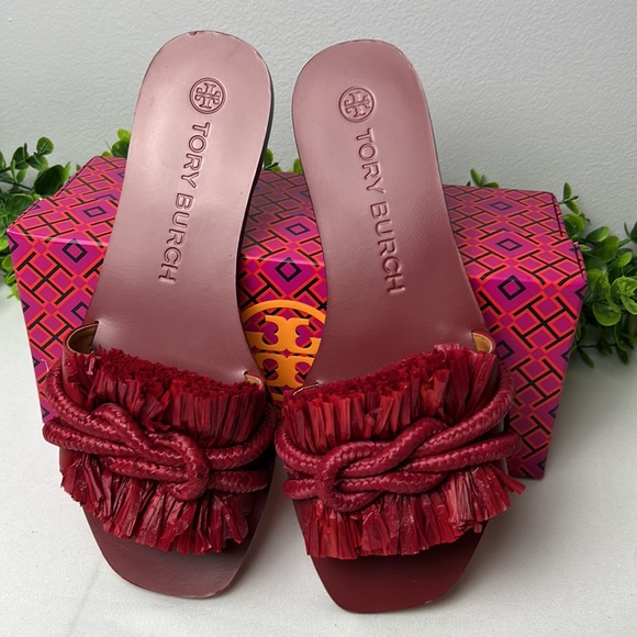 Tory Burch Rope Slides in Tory Red Size 7.5 - Picture 2 of 6